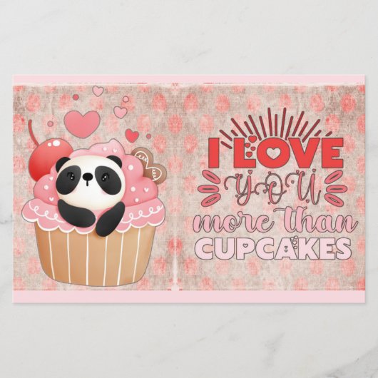 Ik hou meer van je dan van Cupcakes Panda Valentij (Voorkant)