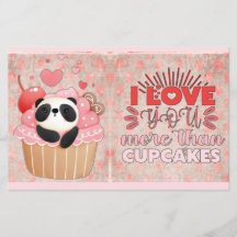 Ik hou meer van je dan van Cupcakes Panda Valentij