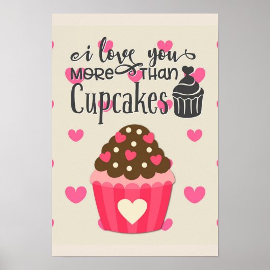 Ik hou meer van je dan van cupcakes Poster (Voorkant)
