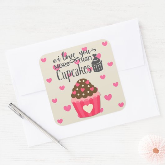 Ik hou meer van je dan van cupcakes Sticker (Envelop)