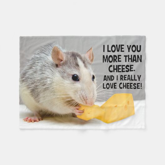Ik hou meer van je dan van de kaashuishouding fleece deken (Voorkant (Horizontaal))