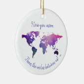 Ik hou meer van je dan van de mijl tussen ons. keramisch ornament (Rechts)