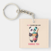 Ik hou meer van je dan van de thee kawaii panda sleutelhanger (voorkant)