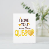 Ik hou meer van je dan van de vragenlijst briefkaart (Staand voorkant)