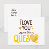 Ik hou meer van je dan van de vragenlijst briefkaart (Voorkant / Achterkant)