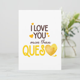 Ik hou meer van je dan van de vragenlijst feestdagenkaart