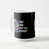 Ik hou meer van je dan van donuts koffiemok (Voorkant links)