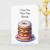 Ik hou meer van je dan van donuts | Leuke verjaard Kaart (Gele Bloem)