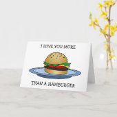 IK HOU MEER VAN JE DAN VAN EEN HAMBURGER "GEFELICI KAART (Gele Bloem)