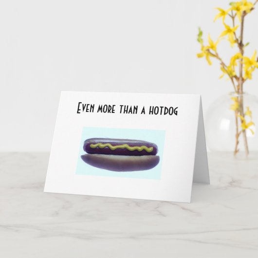 IK HOU MEER VAN JE DAN VAN EEN HOTDOG KAART (Gele Bloem)