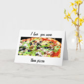 IK HOU MEER VAN JE DAN VAN EEN PIZZA-GELUKKIGE VER KAART (Gele Bloem)