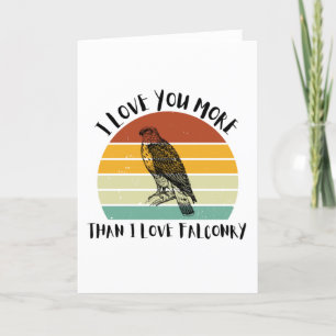 Ik hou meer van je dan van Falconry Feestdagen Kaart