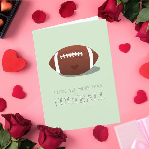 Ik hou meer van je dan van Football Valentijn Kaar Feestdagen Kaart