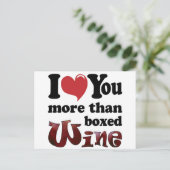 Ik hou meer van je dan van gekke wijn briefkaart (Staand voorkant)