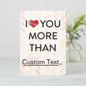 Ik hou meer van je dan van grappige valentijn feestdagenkaart (Staand voorkant)