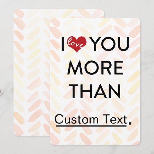 Ik hou meer van je dan van grappige valentijn feestdagenkaart (Voorkant / Achterkant)