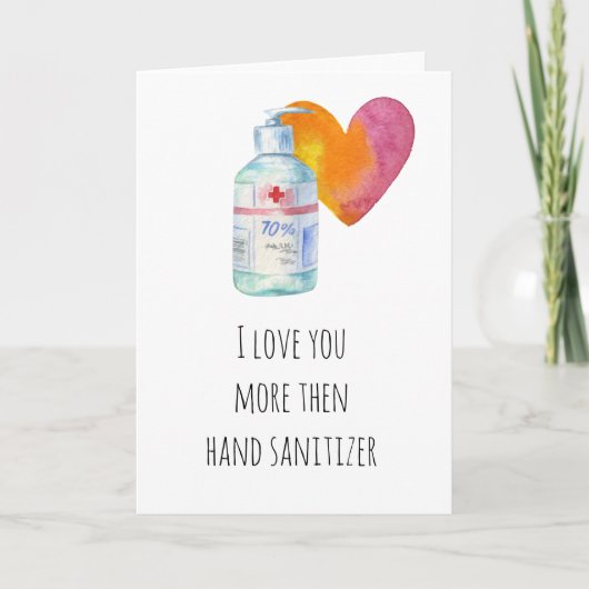 Ik hou meer van je dan van Hand Sanitizer Kaart (Voorkant)