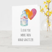 Ik hou meer van je dan van Hand Sanitizer Kaart (Gele Bloem)