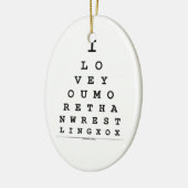 Ik hou meer van je dan van het krullen. keramisch ornament (Links)