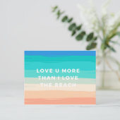 Ik hou meer van je dan van het strand briefkaart (Staand voorkant)