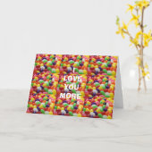 IK HOU MEER VAN JE DAN VAN JELLY BEANS KAART (Gele Bloem)