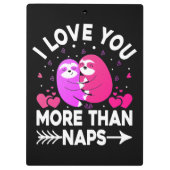 Ik hou meer van je dan van knip roze en Paarse kle Klembord (Achterkant)