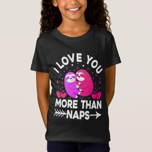 Ik hou meer van je dan van knip roze en Paarse kle T-shirt (Voorkant)