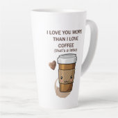 Ik hou meer van je dan van koffie dat een latte is latte mok (Rechterhoek)