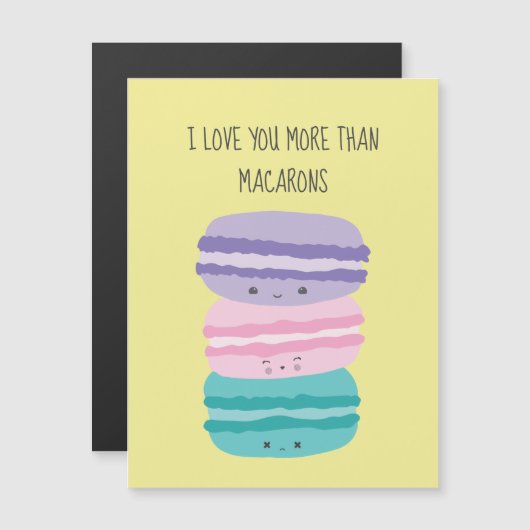 Ik hou meer van je dan van Macarons Kawaii Pastel  (Voorkant / Achterkant)