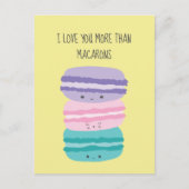 Ik hou meer van je dan van Macarons Kawaii Pastel  Briefkaart (Voorkant)
