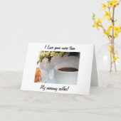 "IK HOU MEER VAN JE DAN VAN MIJN KOFFIE IN DE OCHT KAART (Gele Bloem)