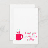 Ik hou meer van je dan van mok bedankkaart (Voorkant / Achterkant)