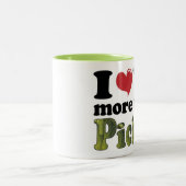 Ik hou meer van je dan van Pickles Tweekleurige Koffiemok (Center)