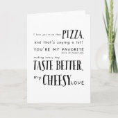 Ik hou meer van je dan van pizza - Funny Love Quot Kaart (Voorkant)