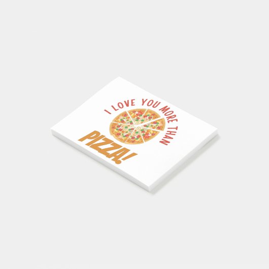 Ik hou meer van je dan van Pizza Post-it® Notes (Schuin)