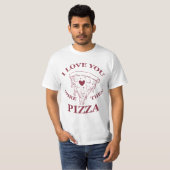 Ik hou meer van je dan van pizza t-shirt (Voorkant volledig)