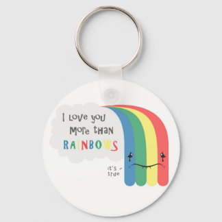 Ik hou meer van je dan van regenbogen sleutelhanger