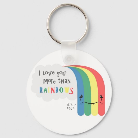 Ik hou meer van je dan van regenbogen sleutelhanger (Voorkant)