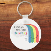 Ik hou meer van je dan van regenbogen sleutelhanger (Voorkant)