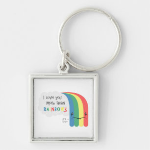 Ik hou meer van je dan van regenbogen sleutelhanger