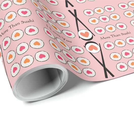 Ik hou meer van je dan van sushi grappige romantis cadeaupapier (Rol Hoek)