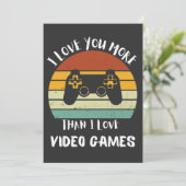 Ik hou meer van je dan van videogames feestdagenkaart (Staand voorkant)