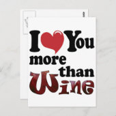 Ik hou meer van je dan van wijn briefkaart (Voorkant / Achterkant)