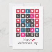 Ik hou meer van je dan woorden Valentijnsdag Feestdagenkaart (Voorkant)