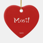 "Ik hou meer van je!" Heart Ornament (Achterkant)