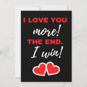 Ik hou meer van je! Het einde. Ik win! Bedankkaart (Voorkant)
