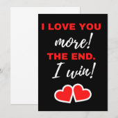 Ik hou meer van je! Het einde. Ik win! Bedankkaart (Voorkant / Achterkant)