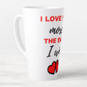 Ik hou meer van je! Het einde. Ik win! Zwart Latte Mok (Linkerhoek)