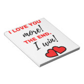 Ik hou meer van je! Het einde. Ik win! Zwart Notitieblok (Schuin)