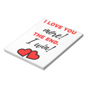 Ik hou meer van je! Het einde. Ik win! Zwart Notitieblok (Linkerzijde)